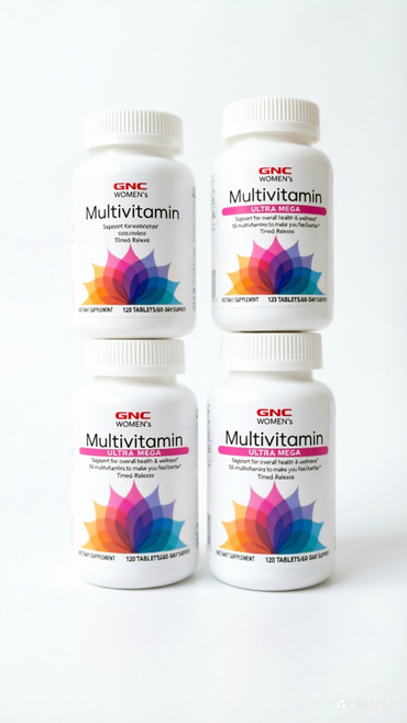 GNC 여성 울트라 메가 종합비타민 / GNC Women's Ultra Mega Multivitamin 120 Tablets Timed-Release, 4개, 120정