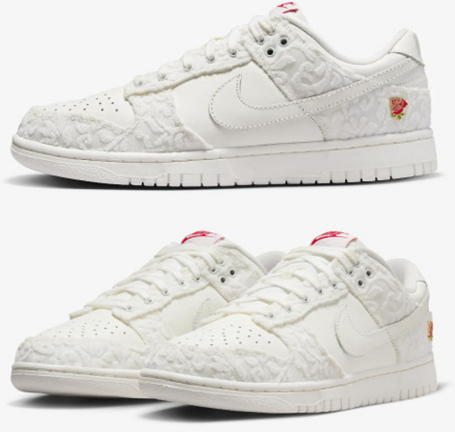 [국내매장판] 나이키 덩크 로우 화이트 플라워 여성 신발 FZ3775-133