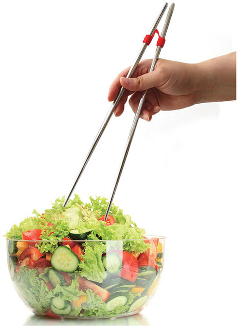 파미레 롱 스테인리스 젓가락 & 실리콘 홀더, 그린, 1개