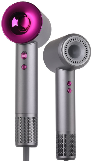 BaoTai 헤어 드라이기 초고속 BLDC 모터 110 000rpm 1600W 고출력 저소음 음이온 가정용 휴대용 드라이기, 그레이퍼플