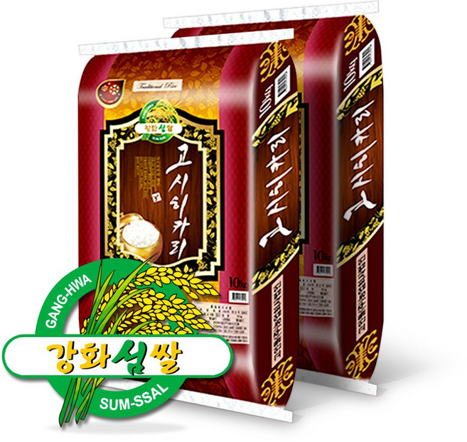 25년햅쌀 강화섬쌀 고시히카리20kg 간척지 강화도 밥맛좋은 쌀 20키로 고시히까리, 1개, 20kg