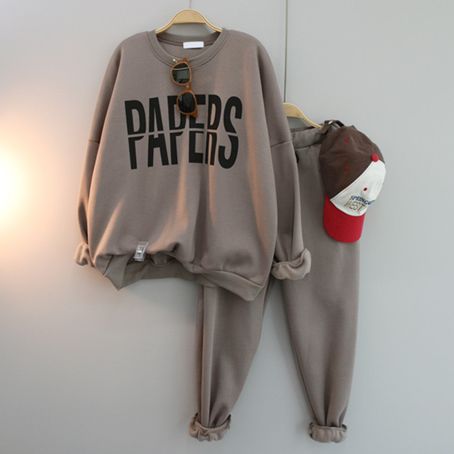 달콩 여성 PP오버핏트레이닝세트(기모)