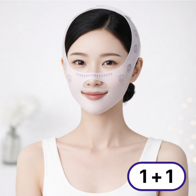 [1+1] 얼굴 리프팅밴드 팔자주름 방지 마우스피스, 1세트, 핑크