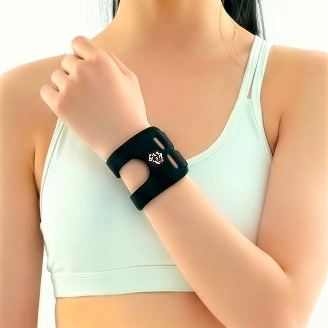 타이거밸런스 TFCC 초경량 손목보호대 두줄 아대 밴드, 블랙, 1개