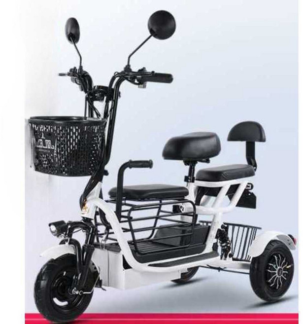 3인용 접이식 전기 자전거 전기자전거 세발 등하원, 1개, Q2 48V 8A 500w