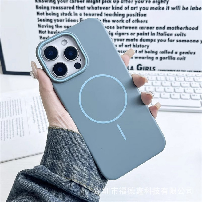細圈磁吸適用iPhone1磨砂膚感手機殼蘋果15PC保護殼