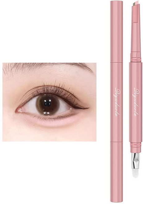 아이라이너 이색 누에알 연필 아이섀도우 방수 하이라이터 컨투어 내추럴 입체 섀도우 브라이트닝 2-in-1, 1, [02] Pink white brown