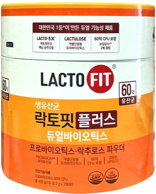 락토핏 플러스 듀얼바이오틱스 200p, 400g, 1개 - 쿠팡