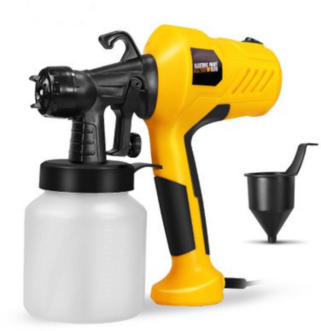MeiKeLo 電動噴漆槍 可調流量噴塗機, 1個, 黃色110V(自帶塑料壺)