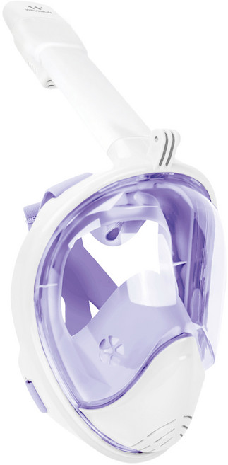 위베런 스노쿨링 마스크 이지브리더 4세대 풀페이스 스노클링 장비 일체형 물안경 세트, 라벤더