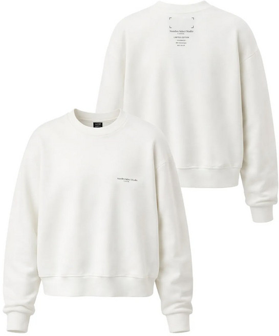 [놈브레] 미니멀 로고 맨투맨 [화이트]