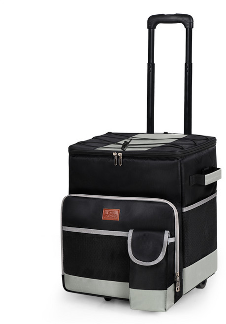 대용량 접이식 카트 보냉가방 보쿤 캠핑 아이스박스, 블랙, 1개