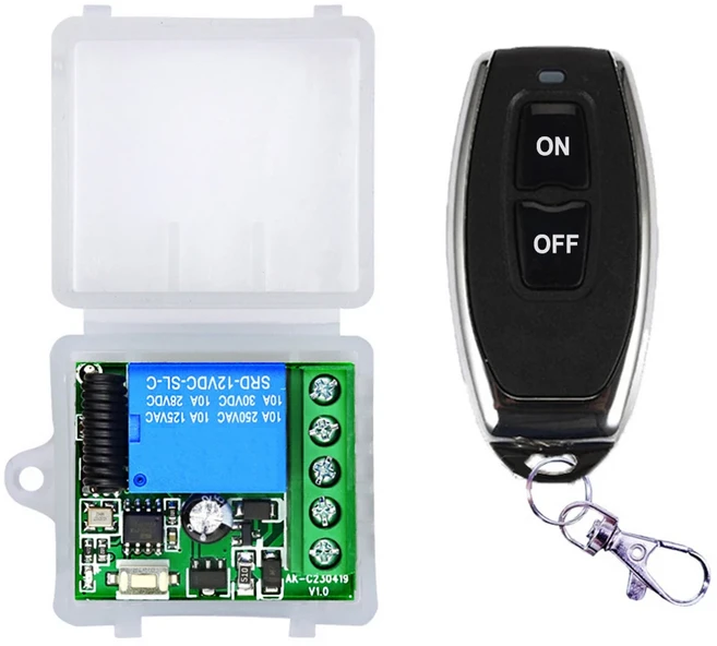433Mhz 무선 원격 제어 스위치 DC 12V 1CH 릴레이 수신기 모듈 및 RF 송신기 전자 잠금 제어 DIY Universal, 01 ON Control Receiver