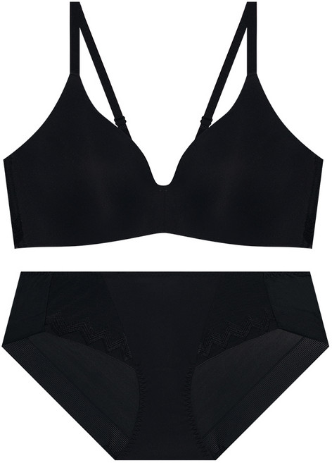 트라이엄프 에어로쿨 퓨징 노와이어 브라팬티세트_블랙