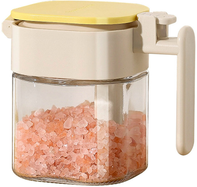 調味罐, 米黃400ml【三重密封｜獨立勺倉】, 1個