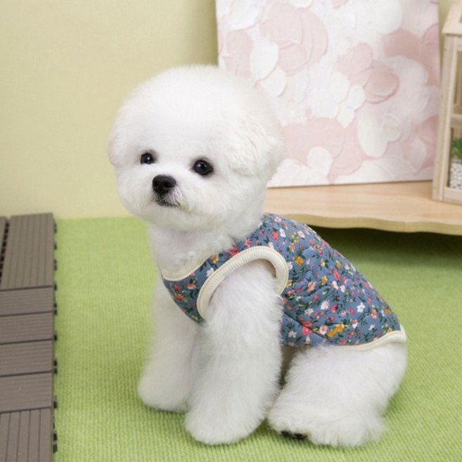 영앤데이 강아지 김장조끼 강아지 레트로 할매조끼 강아지조끼, 1개, 파랑