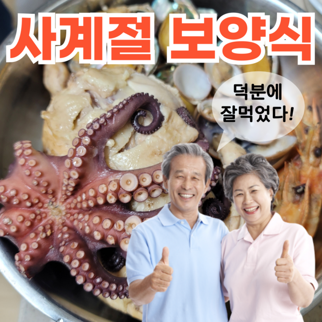 해신탕 밀키트 세트 문어 5년근 원수삼 닭 백숙 삼계탕 몸보신 캠핑 음식 재료 세트 초복 중복 말복 간편조리, 1개, 1kg