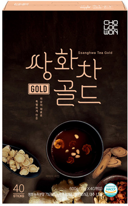 쌍화차 Gold 40스틱 1박스 쌍화농축 작약뿌리 천궁뿌리줄기 참당귀뿌리 황기뿌리 지황뿌리 계피농축액 분말 스틱 사무실 야외 캠핑 낚시 홈카페, 15g, 40개입, 6개