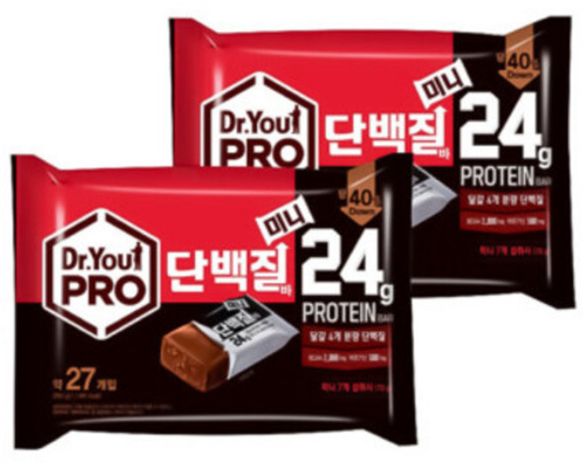 닥터유프로 단백질바 미니 27P 280g X2개