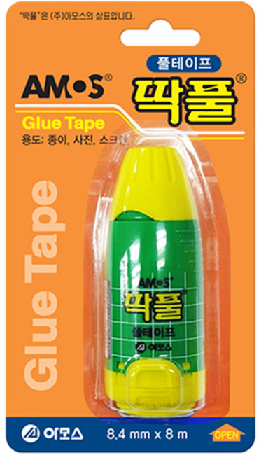 아모스 딱풀 풀테이프 8.4mm x 8M (본체), 단품, 상세페이지 참조