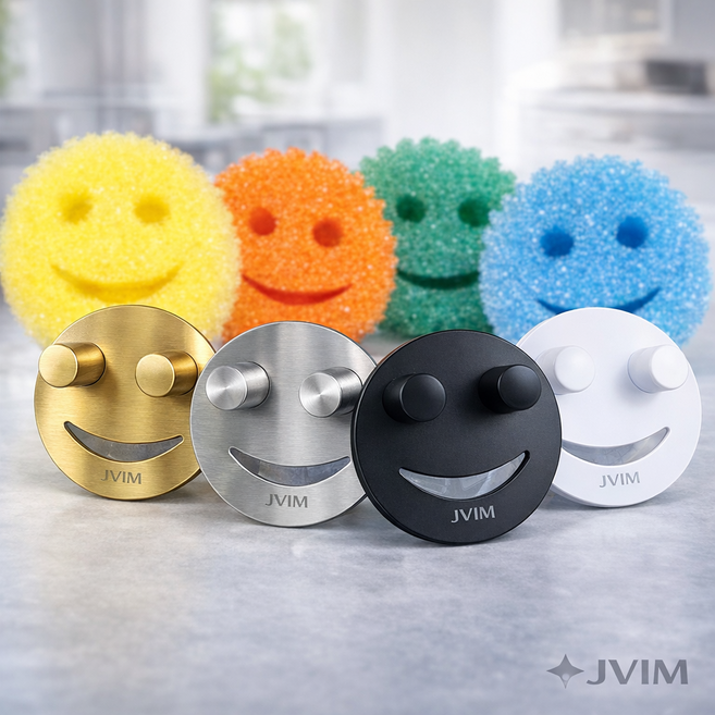 JVIM 스크럽대디 수세미 거치대 마미 캐디 스폰지 홀더 주방 욕실 정리, 1개, 화이트