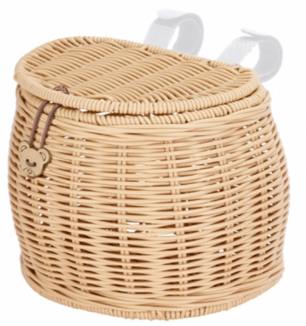 삼천리 샘트라이크 자전거 킥보드 씽씽이 베베몽 탈부착 라탄바구니 악세사리가방, PVC 라탄바구니 베이지, 베이지, 1개
