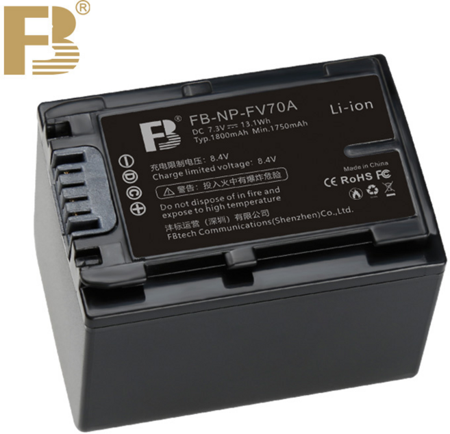 FB NP-FV70A 카메라 배터리 호환 소니 FDR-AX700 HDR-CX450 AX60 AX40 AXP55 AX100E PJ675 DEV-50 CX900 카메라용 1800mAh, 한개옵션0