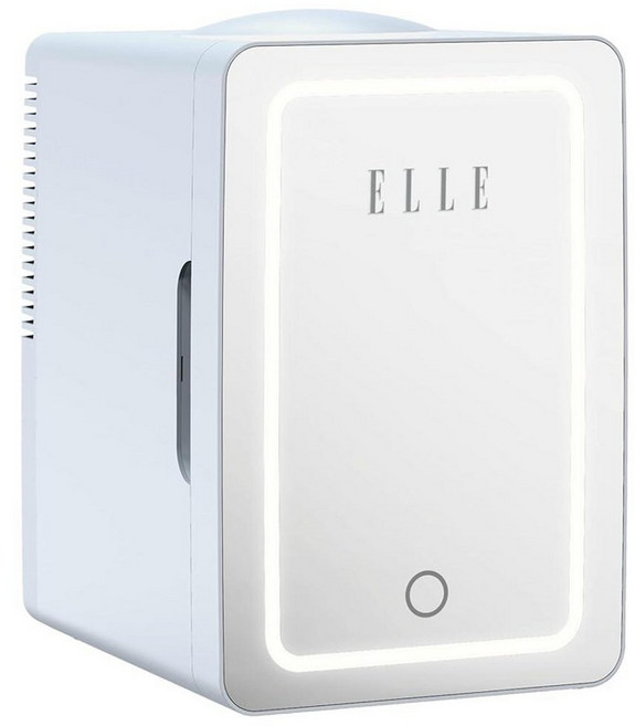 ELLE 6L Mini Cooler Fridge with LED Makeup Mirror for Skincare & Cosmetic Storage Cooler & Warmer, Blue