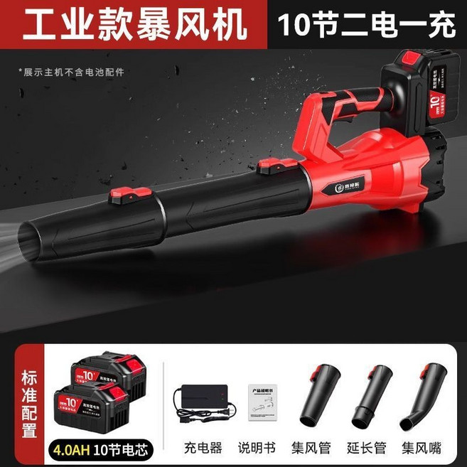 臺灣齣貨 吹葉機 鼓風機 德國鷹視安 暴力吹風機 無線鼓風機 電動鼓風機 落葉吹風機 超強6檔風量 工業級鼓風機, 1個, 暴風機【10節聚能電池兩電一充】3管