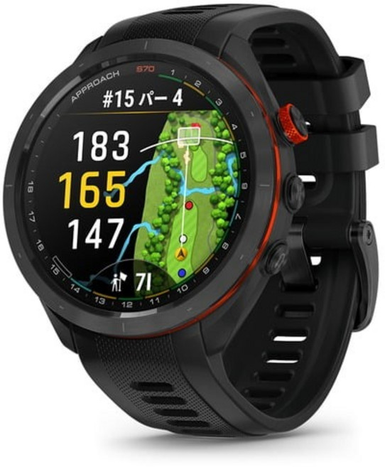 GARMIN Approach 高爾夫智慧手錶 彩色觸控螢幕 全球球道地圖 多運動模式, S70 Black, 47mm, GPS