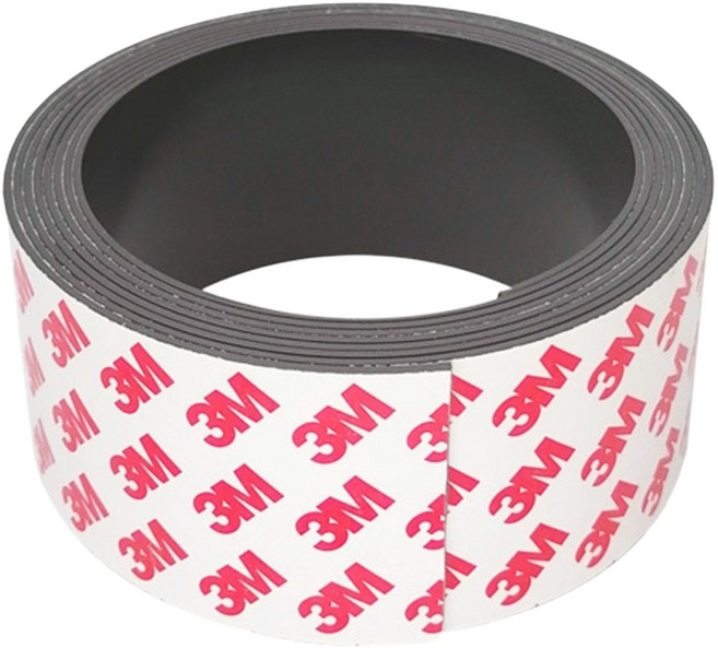 3M 可裁剪自黏軟磁鐵條 多種寬度 長200公分, 寬5cm/長200cm, 黑色, 1個