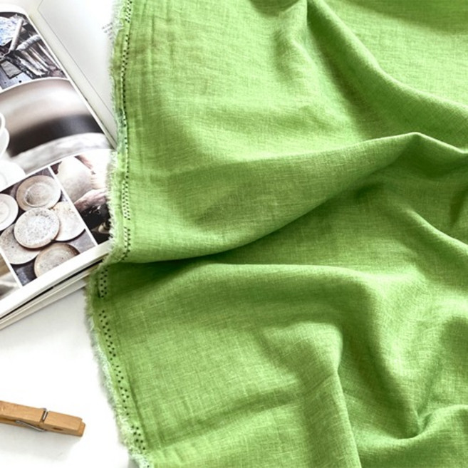 면100% 대폭 부드러운 워싱 이중 거즈원단 18종 모음 거즈천 원단, 5.피그먼트 이중지 라이트그린