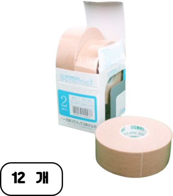 시그맥스 베네팩트 스포츠테이핑 2.5cm 5cm 7cm 볼링 리프팅 테이프 박스, 12개