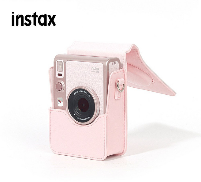 인스탁스 미니에보 전용 가죽 케이스 핑크 (스트랩 포함) / EVO 젠틀로즈 가방, 1개, Mini EVO 가죽케이스 [핑크]