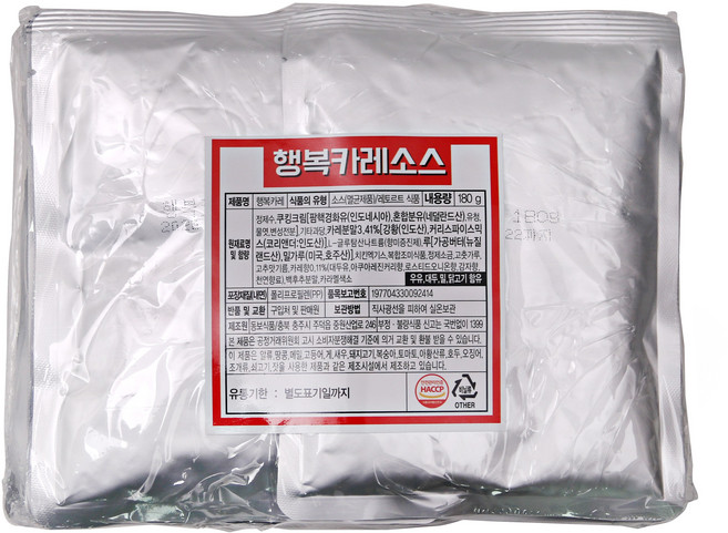 행복 카레 소스 덮밥 간편식, 1.8kg, 5개