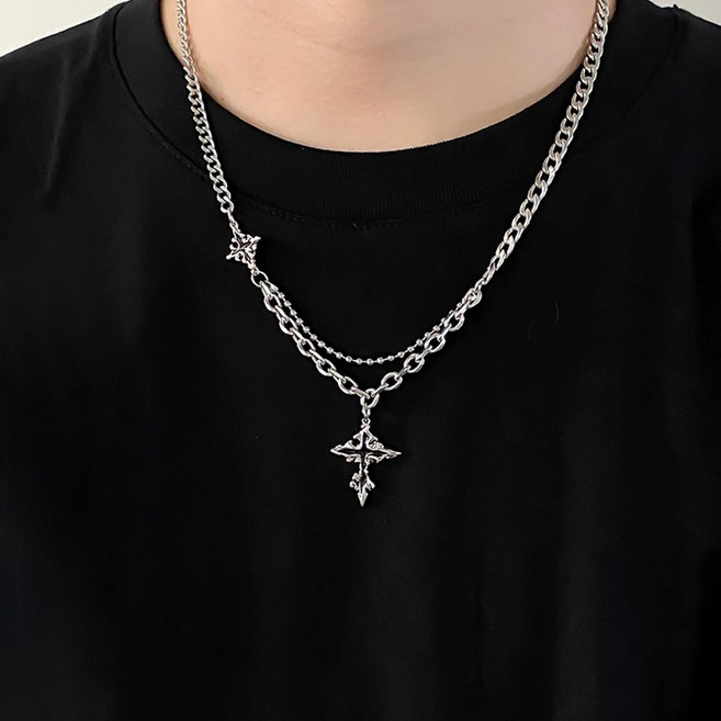 남자 데일리 십자가 체인목걸이 써지컬스틸 모음 XL331