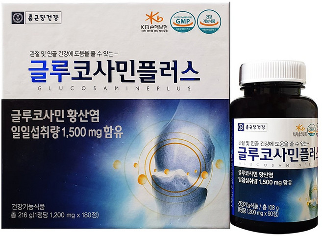 종근당건강 글루코사민플러스 90정 x 2ea 초록홍합글루코사민, 1개