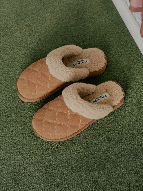 마크모크 XNK421 CTB101 MAC MOC Ssolang 쏠랑 소가죽 퀼팅 뽀글이털 방한 뮬_1color