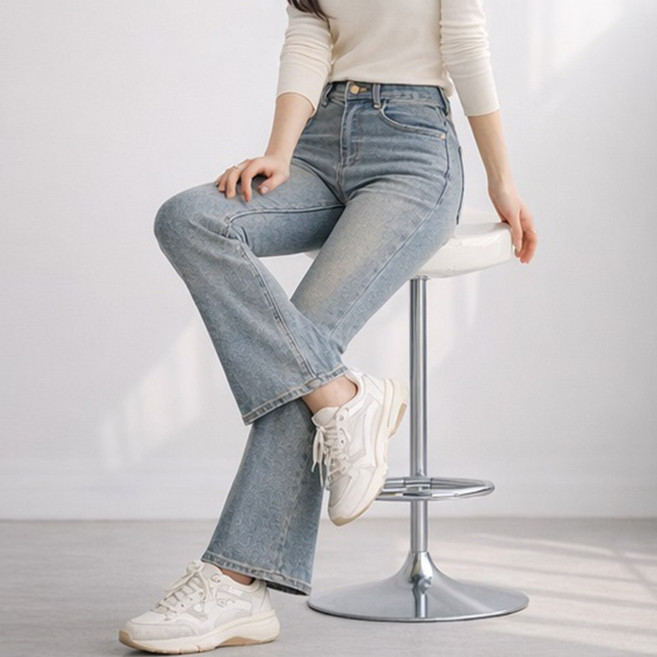 [SPM] 여성용 스판좋은 숏/베이직/롱 부츠컷스판인밴딩데님진 히든밴드 몸매보정 청바지 빅사이즈 사계절용 팬츠 (3단기장)