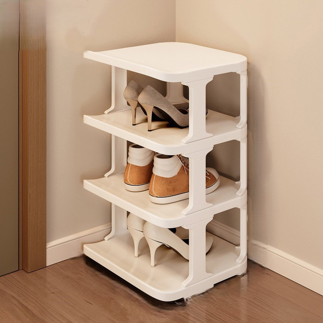 덴코 공간활용 수납 신발 정리대, 1개, 화이트 4단