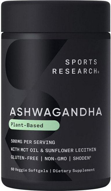 SPORTS RESEARCH 南非醉茄植物軟膠囊 500mg, 1罐, 60顆