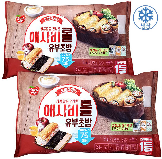 동원 애사비 저당롤유부초밥, 2개, 762g