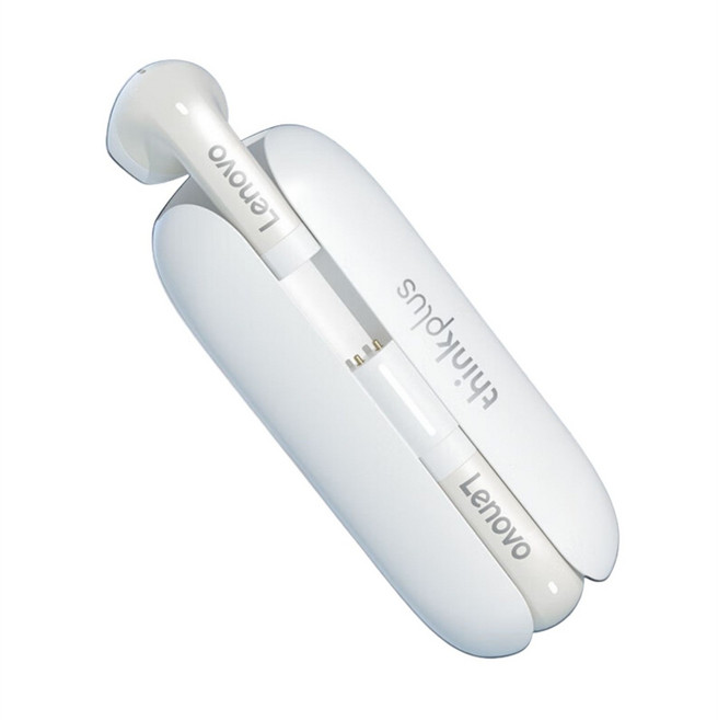 Lenovo 에어팟 게임 노이즈 캔슬링 블루투스 이어폰 초장기 대기 학생 블루투스 이어폰 레노버 TW60 무선 이어폰, 흰색