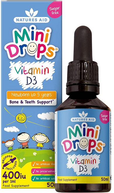 영국 네이처스 에이드 natures aid Vitamin D3 유아 어린이 비타민D3 미니 드롭스, 1개, 50ml