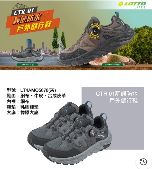 LOTTO CTR 01 靜態防水 戶外健行鞋 LT4AMO5678