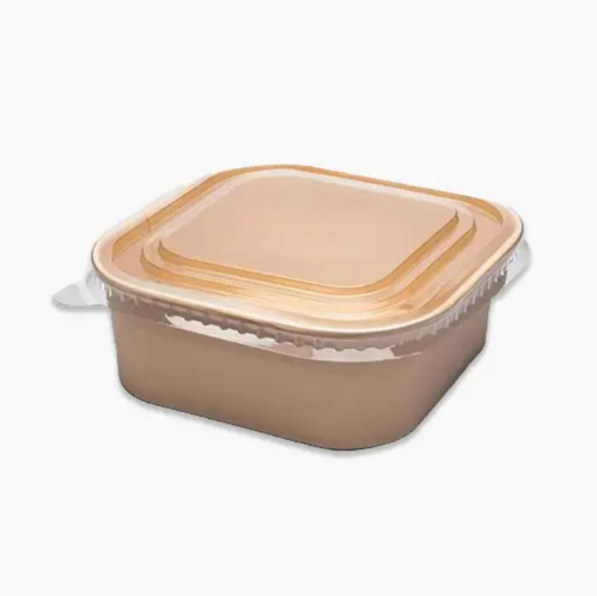 도시락 미니 3호(500ml) 투명뚜껑 /친환경 펄프케이스, 1개, 100개입