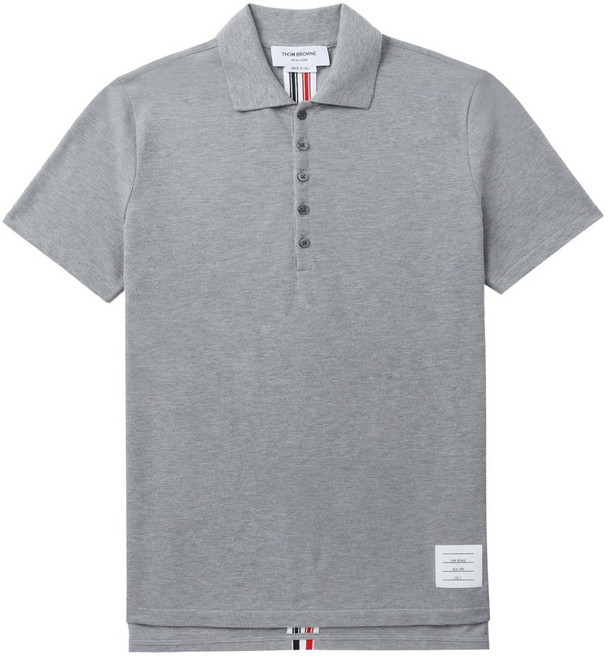 톰 브라운 센터백 스트라이프 피케 폴로 셔츠