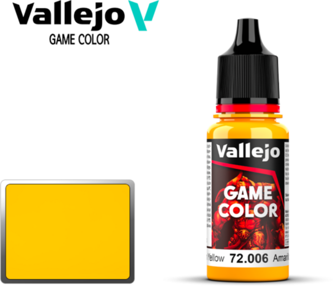 바예호 아크릴도료 뉴 게임컬러 솔리드 일반 18ml, 14_72006 Sun Yellow, 1개