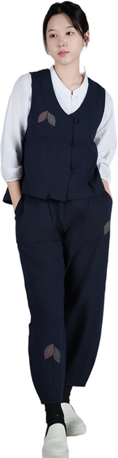 [편한생활한복] 여자 개량한복 여름 낙엽 슬라브 조끼 바지