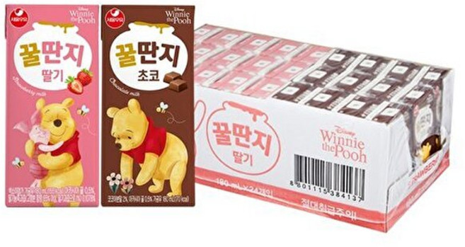 기타 [T]서울우유 초코꿀딴지12+딸기꿀딴지12 (총24개), 180ml, 24개